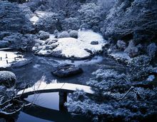 Shoren-in Temple in the snow. 