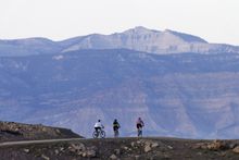 Mountain bikers on the western slope