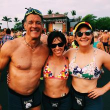 American IRONMAN veteran Bill Beyer, 55, and his daughter, Penny, far right