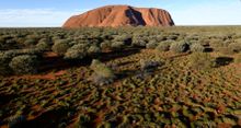 Drone footage of Uluru