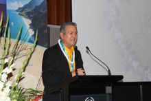 George Szigeti speaking at the Hawai‘i Tourism dinner on Thursday night