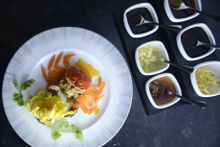 Steamed Hairy Crabmeat and Crab Roe with Chrysanthemum