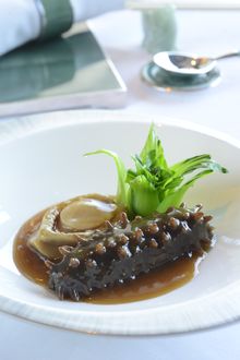 Braised Whole Fresh Abalone and Sea Cucumber in Oyster Jus from Yan Toh Heen