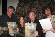 MAPTO chairman Leighton Yates with Three Summers director Ben Elton, actors Rebecca Breeds and Robert Sheehan with the Peel Regi