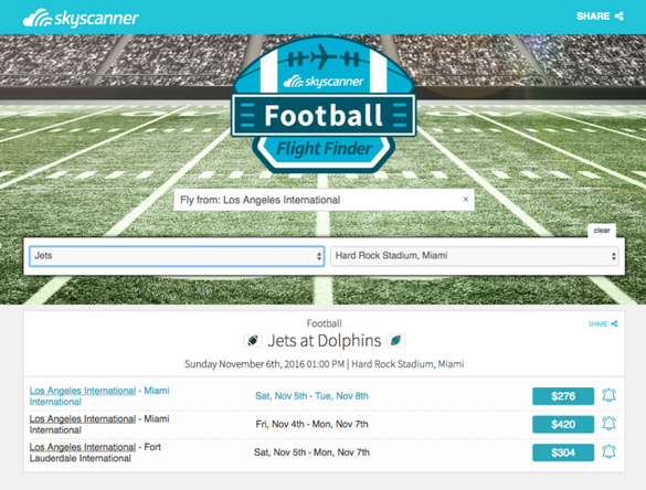 Skyscanner Football Flight Finder Easily Sorts the Best Flight Deals