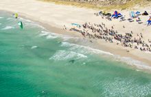 Aerial -racing into Leighton Beach 2