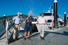 L-R: CEO Nick Hortle, GM Fleet & Maintenance Lee Newton and GM Operations Gary Kilby officially welcome the new vessel to the Po