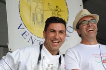 Chef Paulo Gato & Cooking Stage Host Enzo Gaurno at Norton St Italian Festa