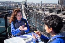 Jin Zexin and Samantha Strachan enjoying Australia's best food, and best view
