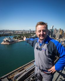 Luke Mangan in front of the Sydney Opera House