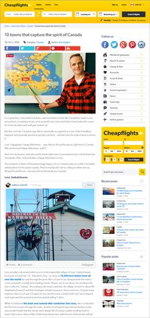 Cheapflights.ca blog post on 10 towns that capture the warmth and friendliness that is the very essence of Canada.