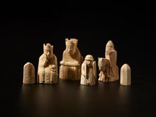 The Lewis chessmen   Walrus ivory, about 1150–1175 CE, found on the Isle of Lewis, Scotland, probably made in Norway