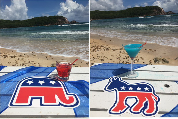 The Trumpical Punch and Chillary are just two of the candidates on Bolongo Bay Beach Resort's 