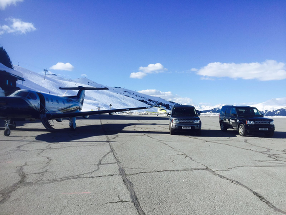Private plane served by Kaluma vehicles
