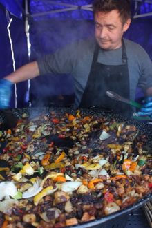 Hot food on offer at Producers Market,  New Forest Food & Drink Festival Week