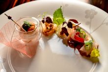 UNI & BOTAN EBI TARTAR   CAVIAR    HAMACHI SASHIMI   JALAPEÑO    KUE SASHIMI   SHISO SALSA