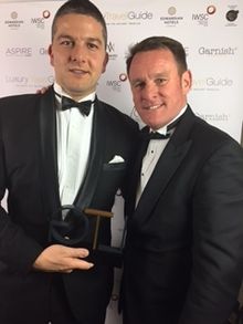 Collecting the award on the night from Corinthia Hotel London are (l to r): Mirko Cattini, Hotel Manager and Trevor Owen, Director of Sales & Marketing.