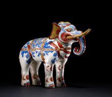 Kakiemon Elephant  Porcelain with overglaze enamels, 1650-1700 CE, Japan 