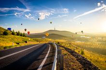 Balloons over the National Arboretum Canberra