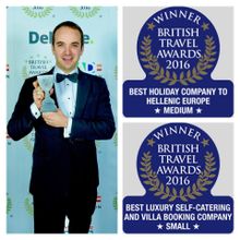 Alexandros Matsoukis - Director Ionian Island Holidays collecting our awards!
