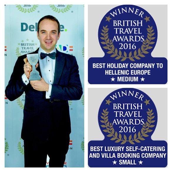 Alexandros Matsoukis - Director Ionian Island Holidays collecting our awards!