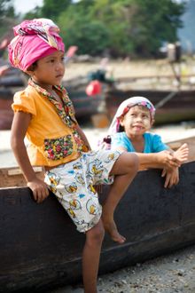 Sailing in Myanmar Moken Kids