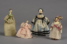19th century German Grodnertal dolls’ house dolls, Strangers’ Hall collection