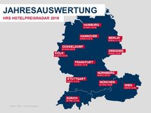 Durchschnittspreise pro Zimmer je Hotelübernachtung in deutschen Großstädten in 2016