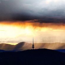 Telstra Tower at sunset by @frabjous.day 