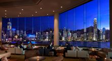Panoramic Harbourviews from InterContinental Hong Kong's Lobby Lounge