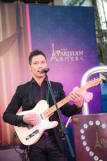 Photo caption: Macao rock band Soler provided the entertainment at ‘A Spontaneous Celebration with Sophie Marceau’ which took place at The Parisian Macao’s iconic Eiffel Tower.