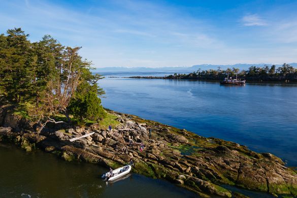 Spring anchorage in the wild Salish Sea, BC, Canada. Photo by the Hover Collective.