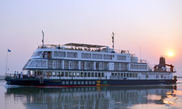 International Expeditions' guests cruise aboard the Mahabaahu.