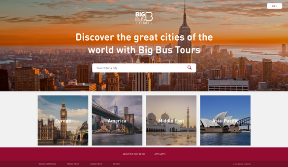 Big Bus Tours homepage - NYC