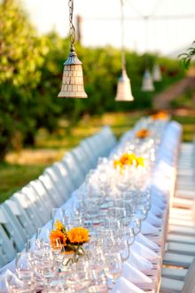 Dinner down a 300-acre peach orchard at Schnepf Farms.
