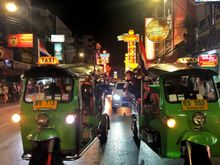 Robbo enjoying the Thai nightlife with a Tuk Tuk tour
