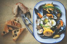 Fowey River mussels - a favourite dish at The Havener's.