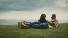 Couple overlooking the White Cliffs of Dover, Kent