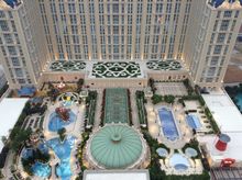 View from the Eiffel Tower of the Parisian Macao pool area 