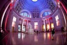 The Benjamin Franklin National Memorial, located in the rotunda of The Franklin Institute.  