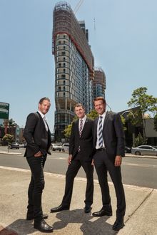 (L-R) GURNER™ Founder and Director Tim Gurner, Lord Mayor Graham Quirk and Mantra Group CEO Bob East