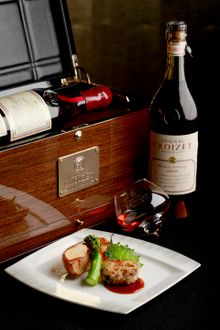 Pan-seared Duck Liver with Cognac Croizet and Crispy Wagyu Beef Cheek