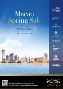 Photo caption: Celebrate spring by taking advantage of Sands Resorts Macao and Sands Macao’s new Macao Spring Sale with exciting, limited-time accommodation offers at eight world-class hotels include The Venetian Macao; The Parisian Macao; Four Seasons Ho