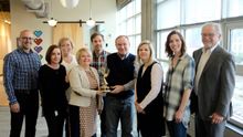 pictured left to right: Tony Gerstner, BOHAN Account Supervisor; Shari Day, BOHAN President & CEO; Donnette Engebrecht, BOHAN Project Supervisor; Penny Rahe, BOHAN Vice President, Director of Broadcast; Tim Delger, BOHAN Group Creative ...
