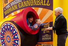 The human cannonball is always a favorite - pose without a net