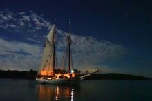 Schooner Mary Day on the perfect night for stargazing.