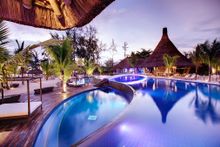 The heated infinity pool at C Beach Club