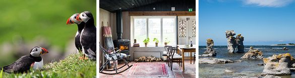 From left: Faroe Islands; Hotel Stelor; Gotland