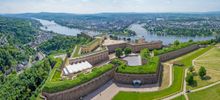 Fortress Ehrenbreitstein with view of the German corner Coblenz