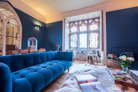 The gorgeous living room at Old Park Hall